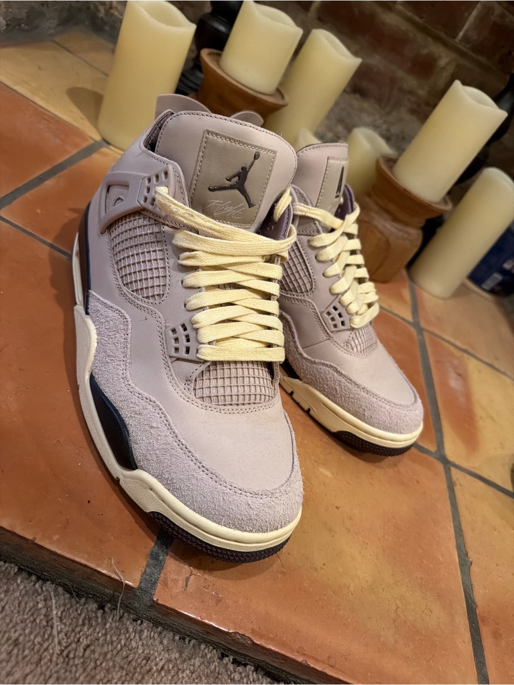 Jordan Men’s Sneakers - Pale Lavender and Cream